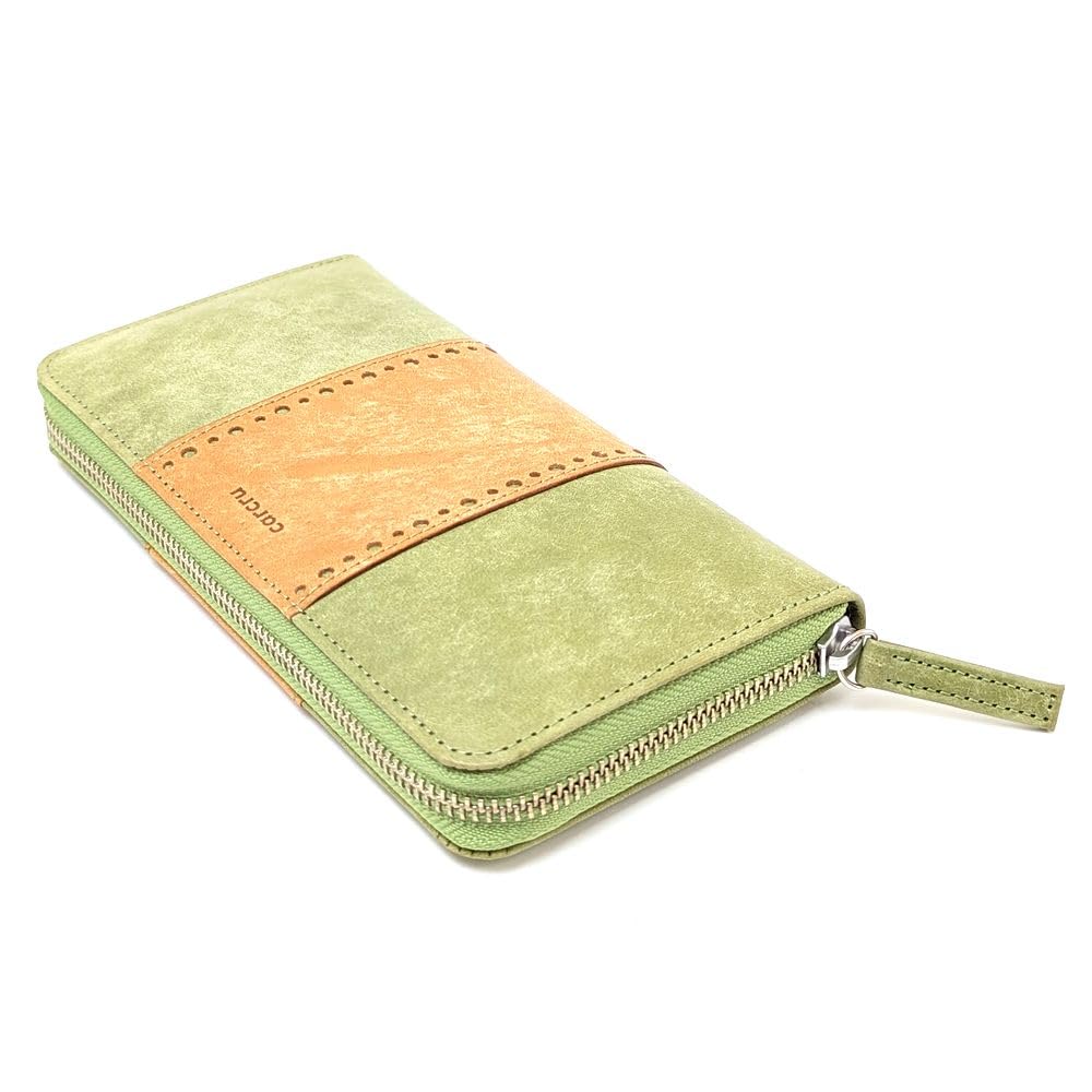 Karukuru Vegetable Series Round Zipper Long Wallet MOS-VG001 GreenCamel