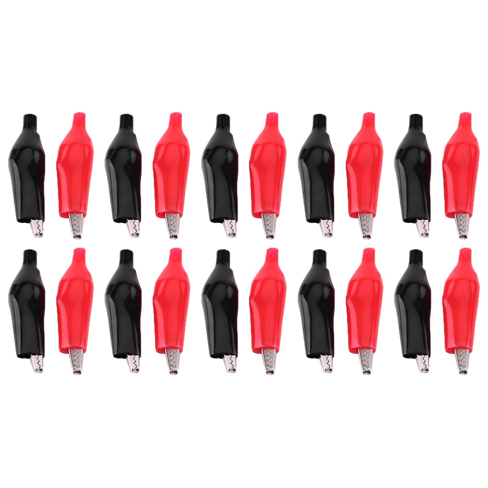 

20 шт. 28 мм металевий крокодиловий затискач із крокодиловим електричним затискачем для тестування вимірювального зонда чорно-червоний