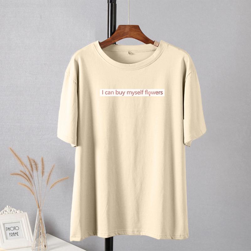 Shellsuning Casual Soft Cotton High Street Tees Trendy Letter Graphic T Shirts Women 2023 Summer Korean Short Sleeve Female Tops