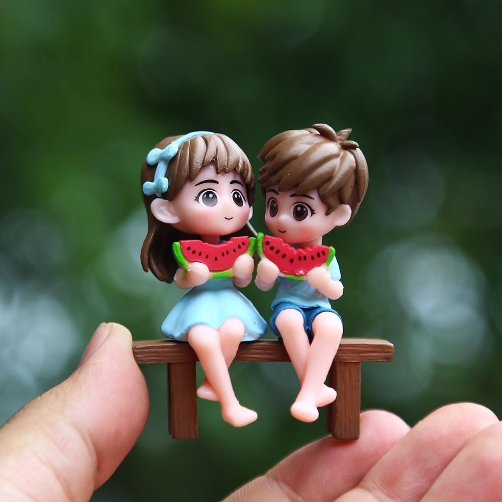 Bambole Cartoon Anguria Coppia con Materiale in PVC per Bambini e Collezionisti