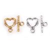 20 Sets Tibetan Silver Charms Heart Clasps Beads for Jewelry Making Findings Diy Women Bracelet Necklace Metal Toggle Hooks