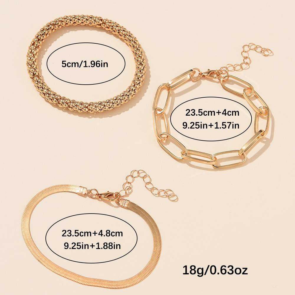 3pcs/set Minimalist Chain Bracelet
