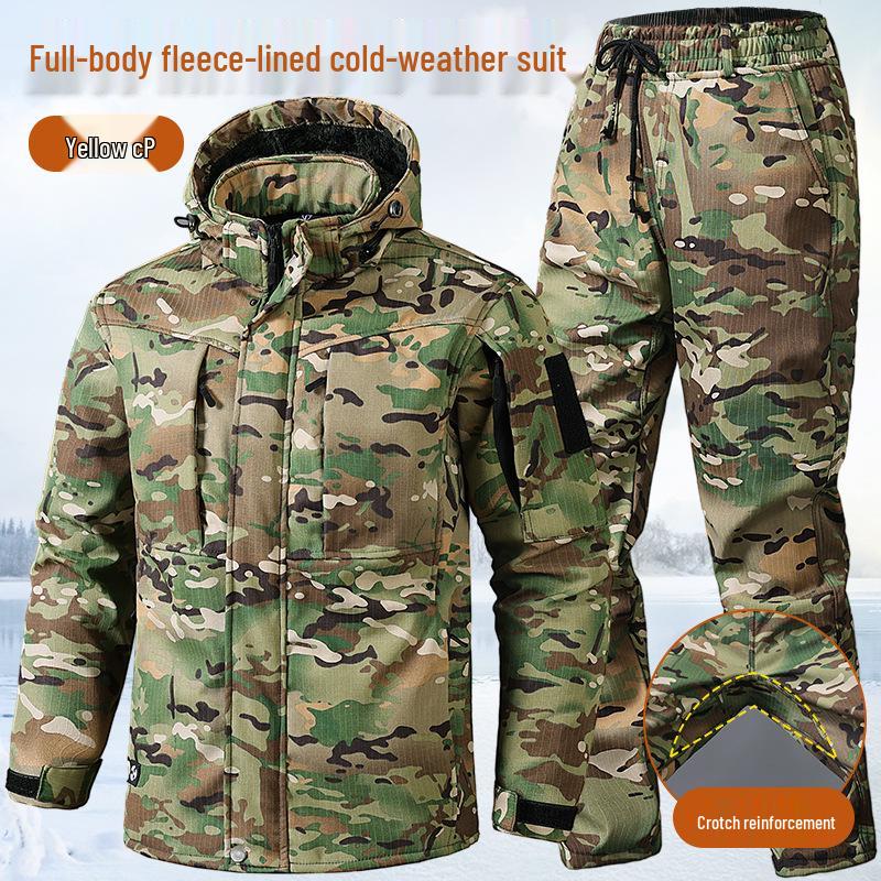 Men's Water-Repellent Fleece-Lined Ski Suit: Warm, Durable & Cold-Proof for Outdoor Adventures