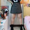 Large Womens Short Size Skirt Retro Do Old Repair Tolerance Denim Half Body Skirt Slim Niche Design A Word Short Skirt