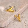 Retro Geometric 304 Stainless Steel Ear Studs with Concave-Convex Design