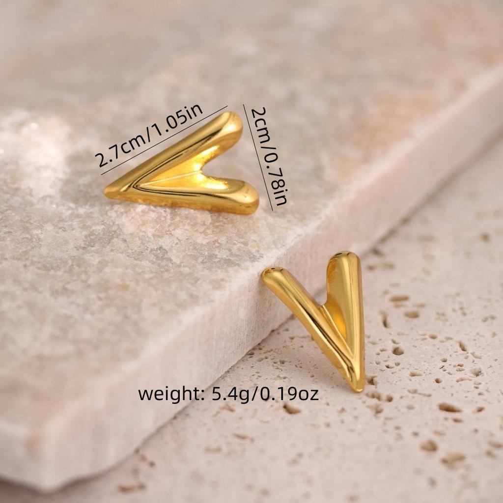 Retro Geometric 304 Stainless Steel Ear Studs with Concave-Convex Design