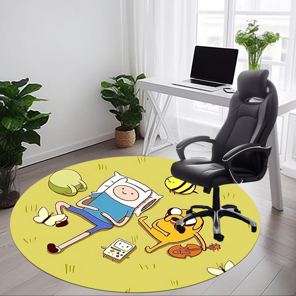 Adventure Time Characters Office Round Area Rug, Under Office Chairs Bedroom Living Room Home Decor, a1022378