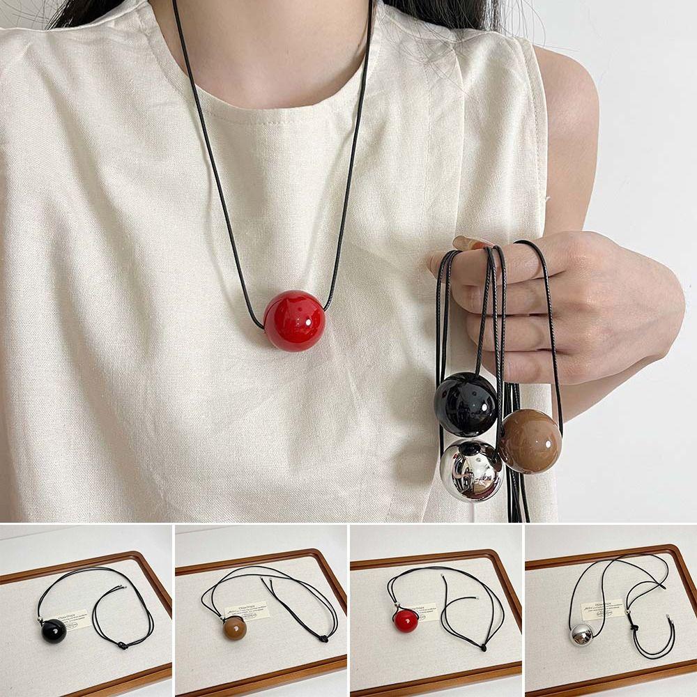 Silverfärgad Tröjkedja Halsband Svartfärgade Långa Kedjor Halsband Smycken Tillbehör