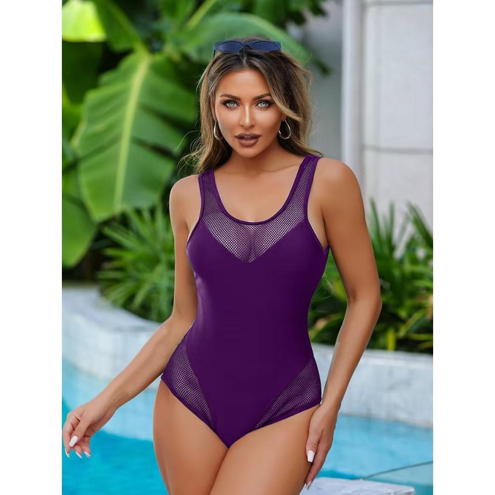 New European and American Slim-fit Sexy Conservative One-piece Swimsuit Swimsuit Female Hair