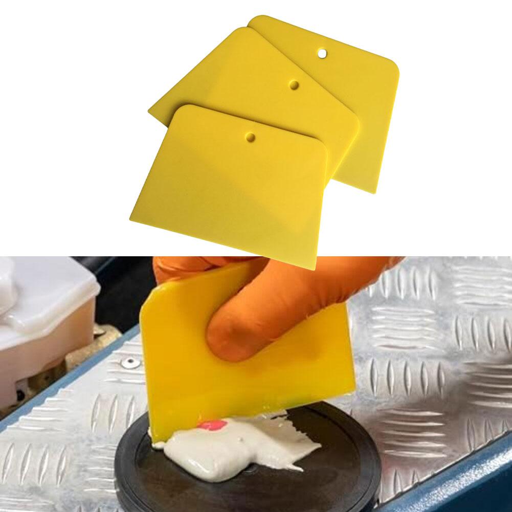 3Pcs Plastic Film Scraper Remove Air Bubbles Hard Soft Trapezoidal Plastic Scraper Automotive Bodywork Painting Putty Scraper