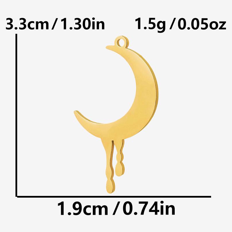 

6pcs Real Gold Plated Moon Charm Amulet Phase Butterfly Stainless Steel Charms For Jewelry Making Supplies DIY Keychain Pendants