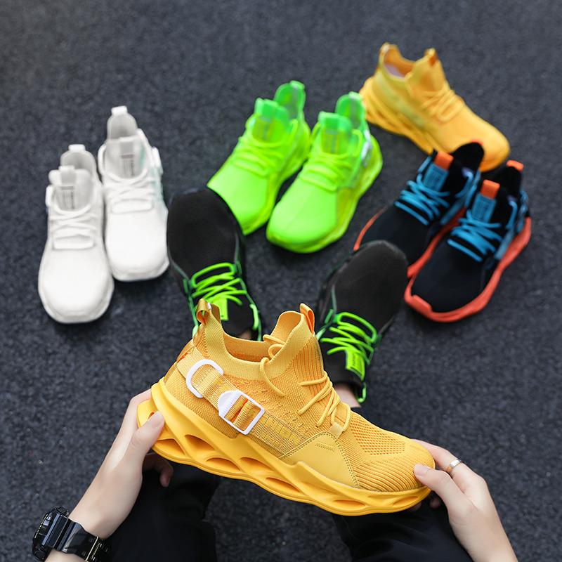 Levné Zelené Síťované Pánské Prodyšné Běžecké Sportovní Boty Lehké Měkké Atletické Pánské Tenisky Unisex Do Tělocvičny Pánské Boty Velikost 46