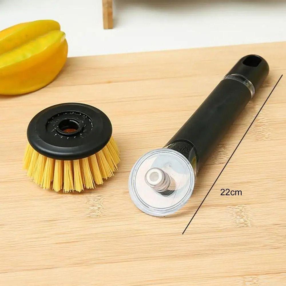 1Pcs Soap Dispenser Pot Brush with Handle Kitchen Scrub Brush  for Home Pots Sink