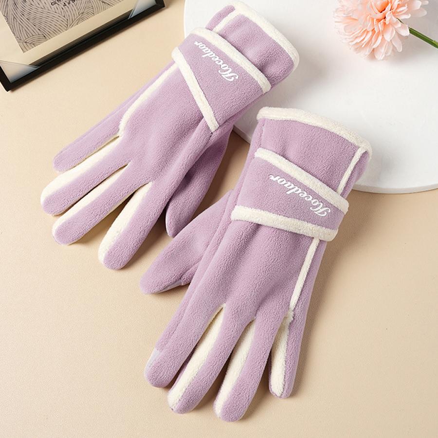 

Женские ветрозащитные перчатки для езды осенью и зимой, теплые перчатки с сенсорным экраном и вельветовой подкладкой для активного отдыха,