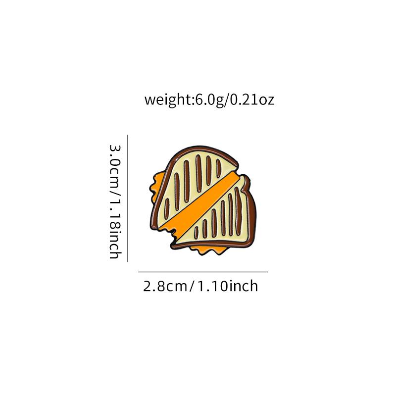 New Cute Sandwich Enamel Brooches Kitchen Food Butty Pins For Women Backpack Bag Hat Clothes Jewelry Decoration
