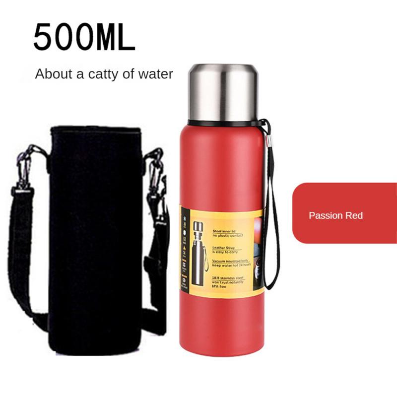 Large Capacity Stainless Steel Thermos Portable Vacuum Flask Insulated Tumbler With Rope Thermo Bottle 500/700/1000/1500ml