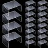 24 Pieces Acrylic Risers for Display Clear Acrylic Stand Shelf Display Risers for Collectibles Tabletop for Jewels Cupcakes Tea Sets Small Toys Arts