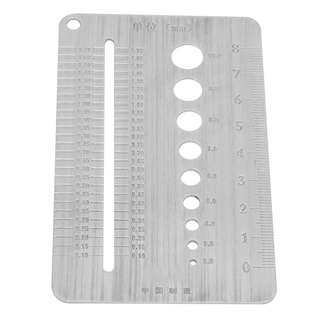 210mm Stainless Steel Screw Gauge Plate Bolt Diameter Measuring Ruler Tool
