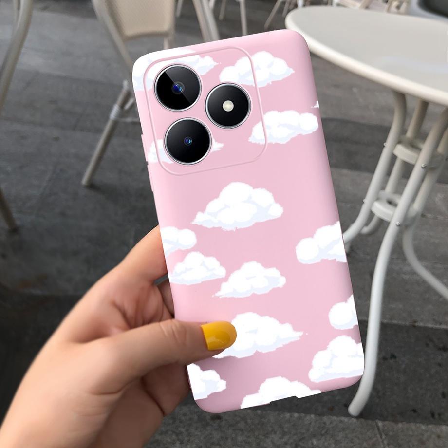 For Realme C53 C51 Cases Shockproof Soft Luxury Silicone TPU Bumper Case For RealmeC51 C 51 C 53 Flower Painting Girly Capa Etui