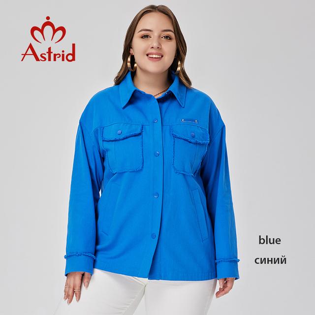 

Астрид, женская рубашка и блузки, модное повседневное пальто, женский топ, синяя одежда, большие размеры, весна 2023, новая верхняя одежда, женская куртка XL