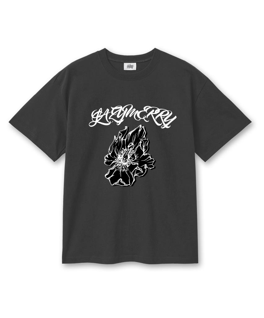 Leijimeli 20-Count Cotton Oversized Short Sleeve T-Shirt Dark Gray