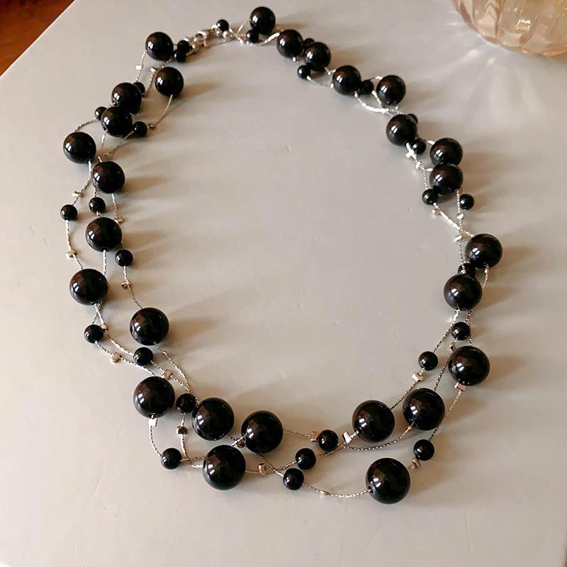 Bohemian vacation wind beaded necklace light luxury personality collarbone chain necklace