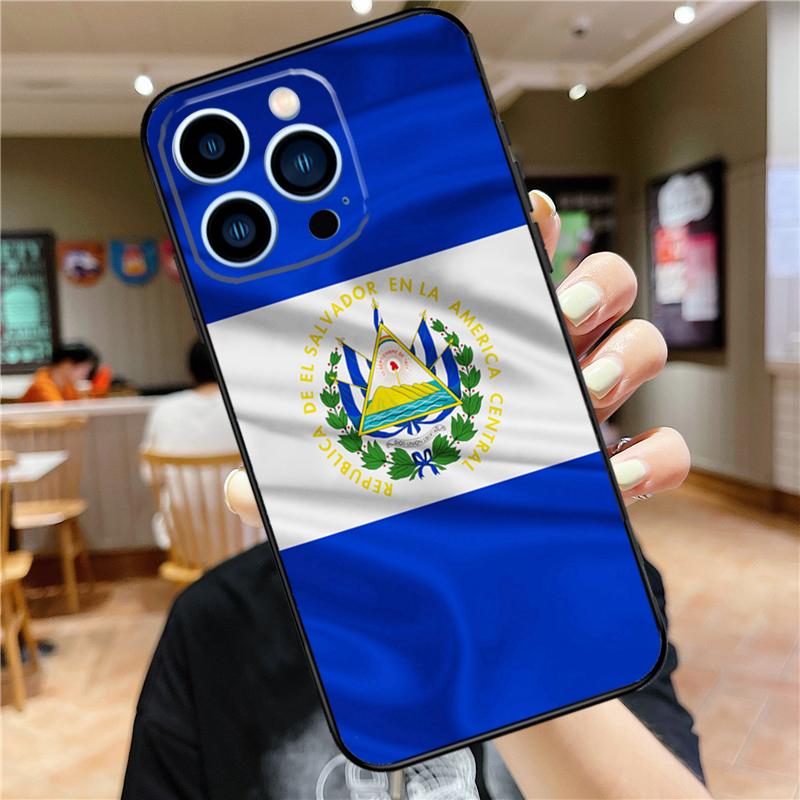 El Salvador Flag Phone Case For iPhone 16 15 Pro Max 14 11 13 12 Mini 7 8 Plus X XR XS Max Cover