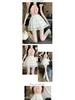 Women's High Waist White Lace Ballet Style A-line Midi Skirt