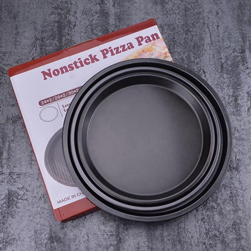 2024 New 9/10/11/12/14-Inch Non-Stick Pizza Pan Carbon Steel Pizza Oven Tray Shallow Round Pan Roasting Tin Baking Tool