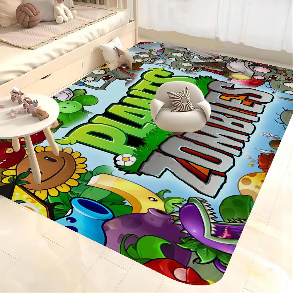 P-Plants-vs-Zombie Cartoon Door Mat Nordic Style Home Doormat Bathroom-Toilet Mats Bedroom Bedside Mats