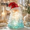 Christmas Wreath Figurine DIY Lighted Kit, Santa Snowman Reindeer Tree Decor, Handmade Xmas Decor with LED Light, Festive Party Supplies