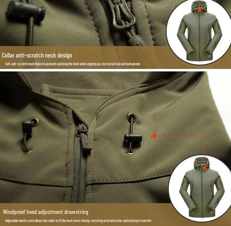 Men's Tactical Leopard Softshell Windbreaker: Waterproof and Windproof Outdoor Training Suit