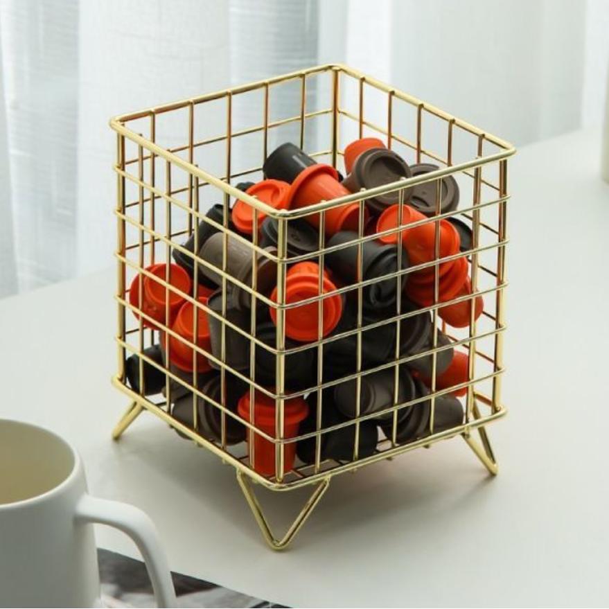 Coffee Pod Holder Storage Basket Square Coffee Pod Capsule Rack Cup Holder Espresso Pod For Kitchen Pantry Office Home