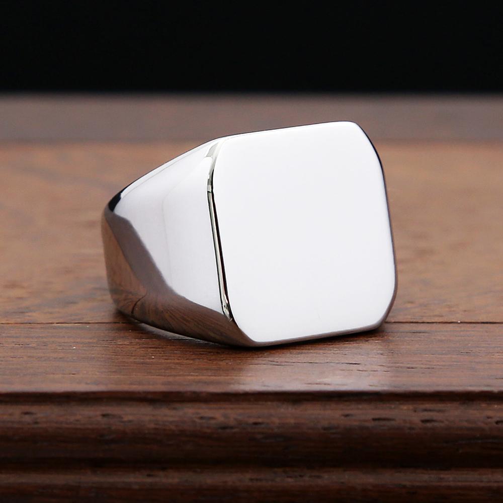 Fashion Polished Stainless Steel Rings For Men Women Classic Simple Square Finger Ring Wedding Party Jewelry Gifts Dropshipping