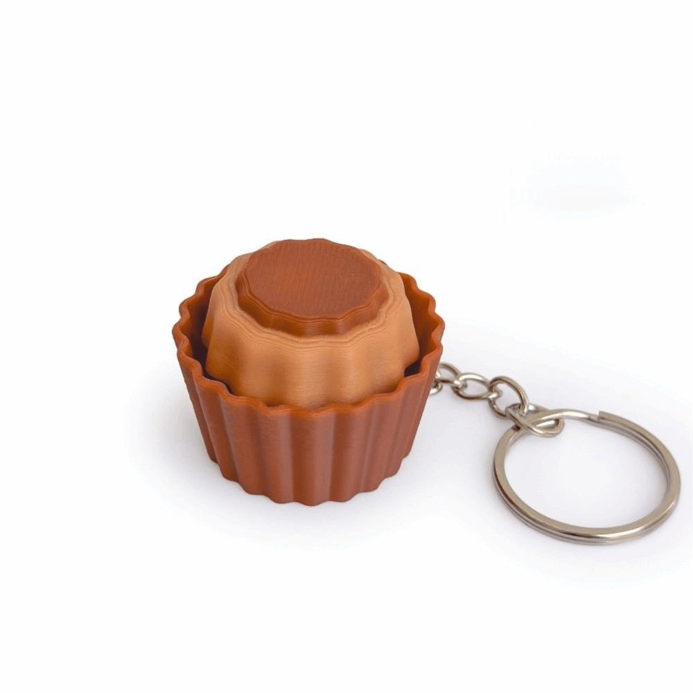 Cartoon 3D Printed Clicker Toys Shells Simulated Dessert Keychain Stress Relief Toys  Fidget Toys