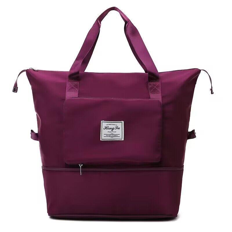 Travel Bag for Women Foldable Handheld Large Capacity Short Distance Travel Luggage Bag Storage Bag for Delivery Swimming Yoga Fitness Bag
