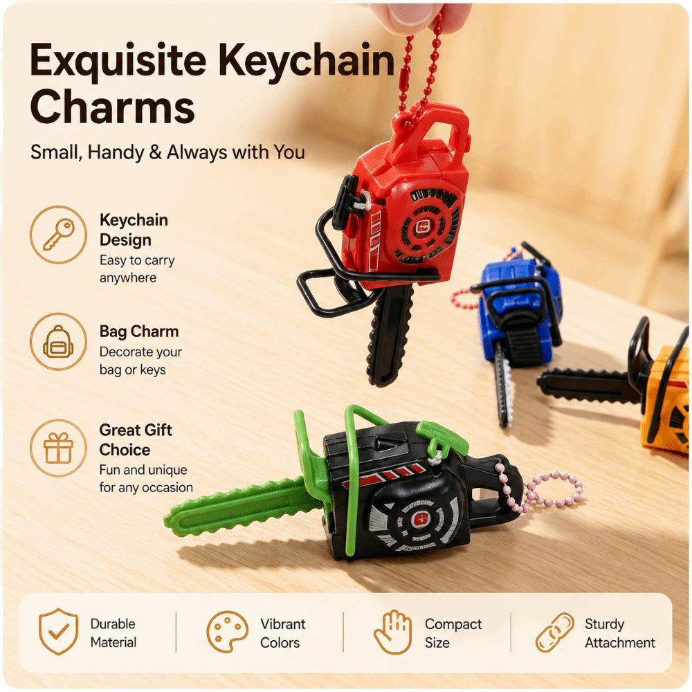 Plastic Power Saw Bag Pendant Pull Rope Logging Saw Toy  Gift Toy Key Decor