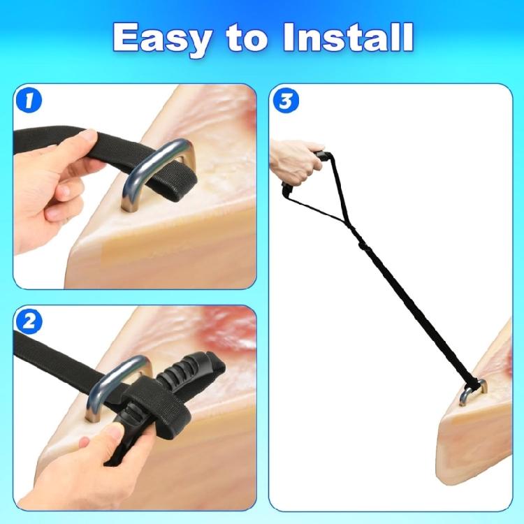 Set Of 2 Modifiable Pirogue Stabilizing Belts With Not Slip Pulls For Scull Board Stability And Portability