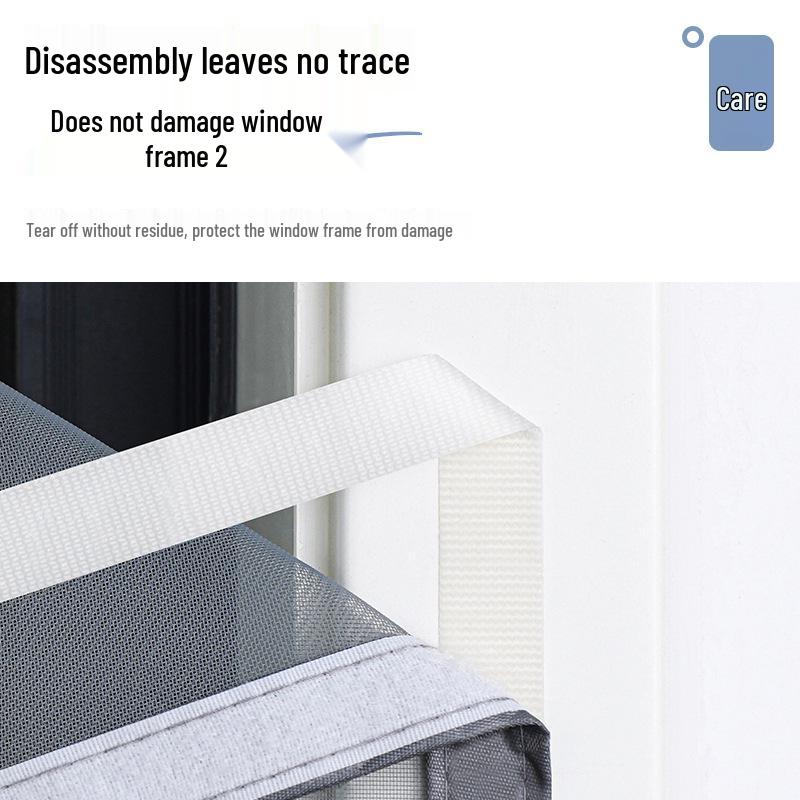 Mosquito Net Screen: Anti-Cat, No Drill, Easy Install, Velcro Attachment, Bedroom Model.