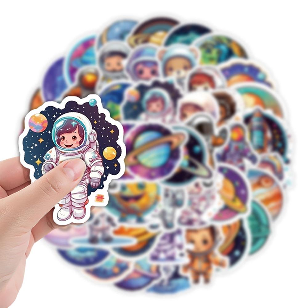 10/30/50pcs Cute Cartoon Outer Space Astronaut Stickers Funny Graffiti Sticker for Kids Toy Laptop Phone Stationery Decals Decor