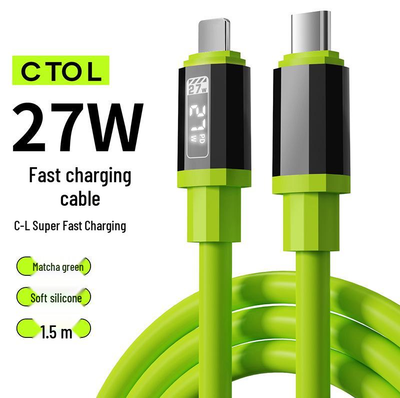 240W Fast Charging Type-C Cable with Real-time Display for Apple 15/16, Huawei, and Android