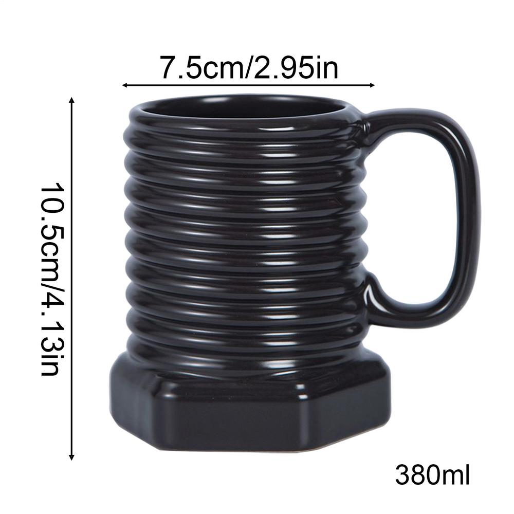 

Ceramic Spiral Hexagonal Coffee Mug 380ml Screw Design Beverage Drinkware Industrial Style Mug For Cappuccino Milk Juice 380ml чорний