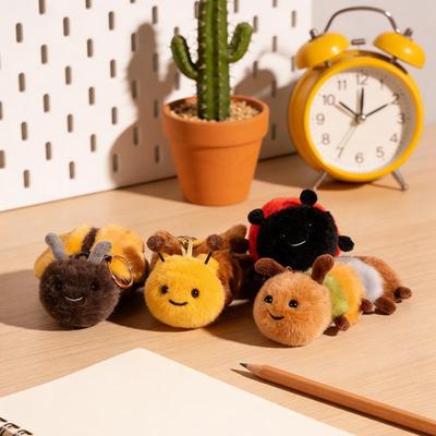 Elephant Skin Rabbit Plush Keychain: Cute Insect and Plant Series with Caterpillar and Bee Figures