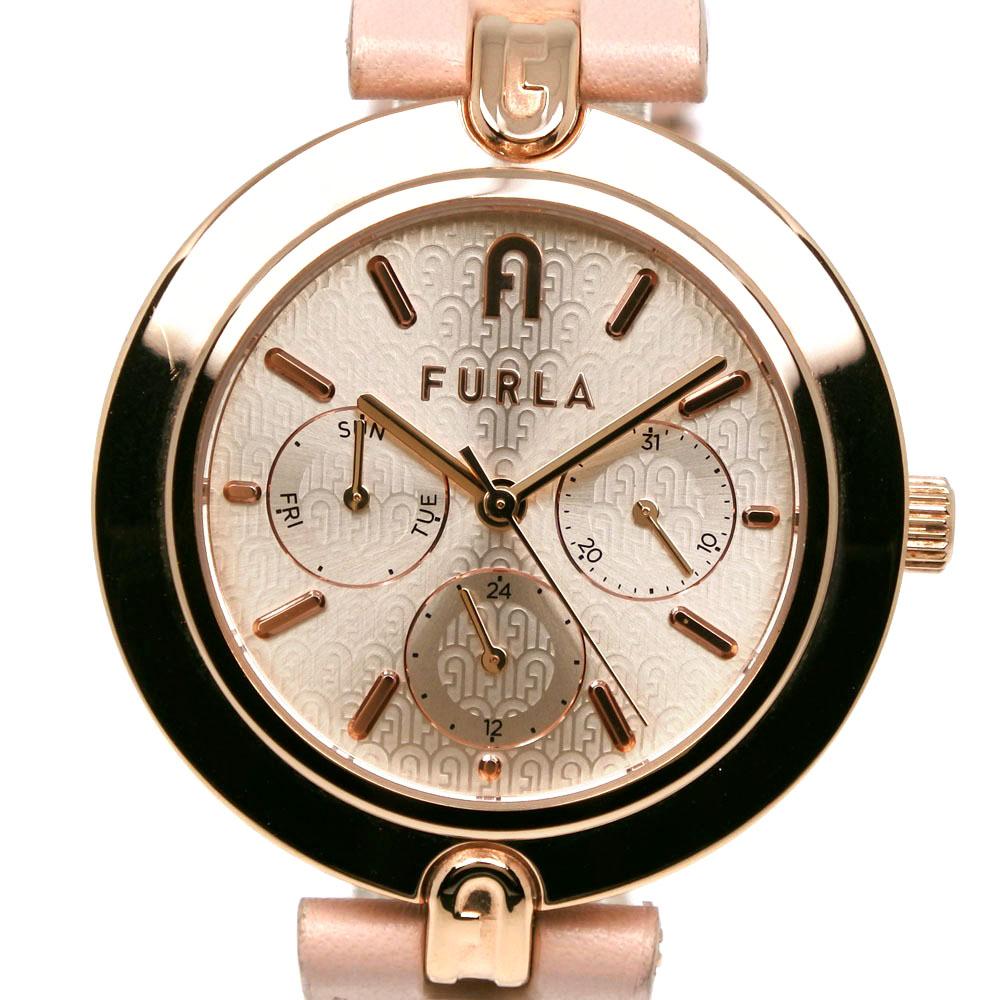 

Furla Logo Links Watches WW00030003L3 pinkDial Stainless Steel/leather Quartz Analog display Women Used
