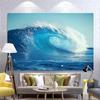 2D Surfwellen-Wandteppich, Blauer Ozean-Fasswellen-Hintergrundtuch