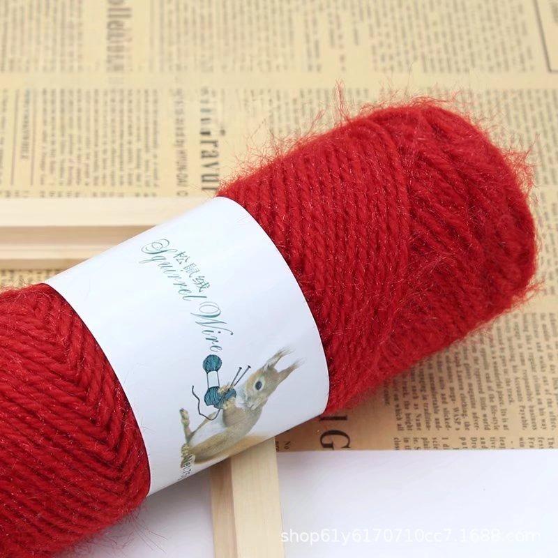 75g Eekhoorn Fluweelgaren Heldere Zijdegaren Mohair Middeldikke Draad Breien Haken Garen Handbreien Geweven Hoeden Sjaals