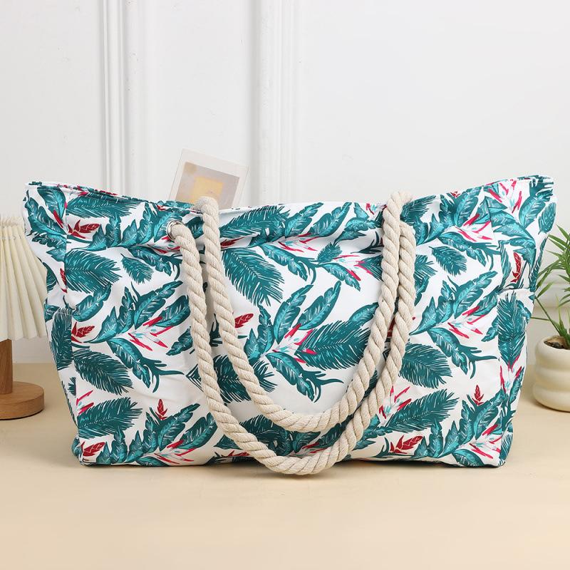 popular striped beach bag large-capacity travel storage bag bold cotton portable shopping environmental tection bag