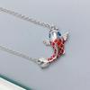 Carp Necklace For Women Vintage Enamel Crafted Clavicle Chain Exquisite Chinese Style Red Fish Pendant Jewelry