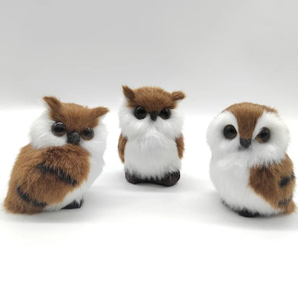 Simulation Owl Exquisite Ornament Cute Lovely Furry Home Decoration Ornament Adornment Simulation Plush Model  Kids Room Gift