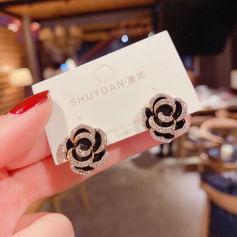 Elegant 2023 Camellia Stud Earrings - S925 Silver Floral Jewelry for Women